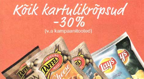 Kõik kartulikrõpsud -30%