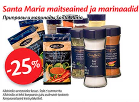 Santa Maria maitseained ja marinaadid  -25%