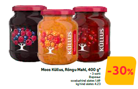 Moos Küllus, Rõngu Mahl, 400 g*  -30%