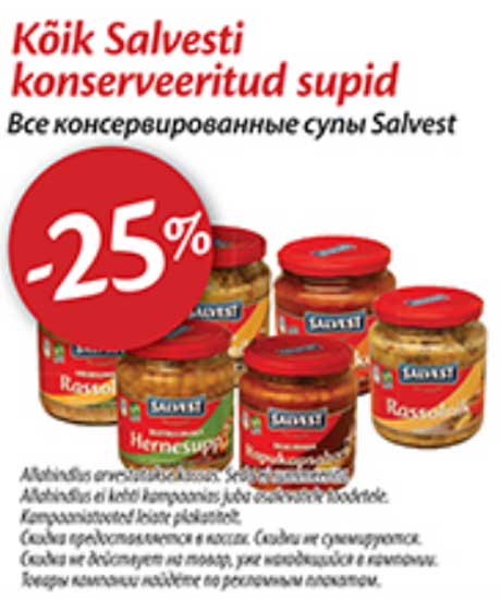 Kõik Salvesti konserveeritud supid  -25%