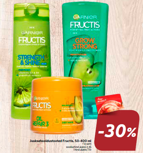 Juuksehooldustooted Fructis, 50-400 ml  -30%
