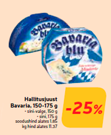 Hallitusjuust Bavaria, 150-175 g  -25%
 