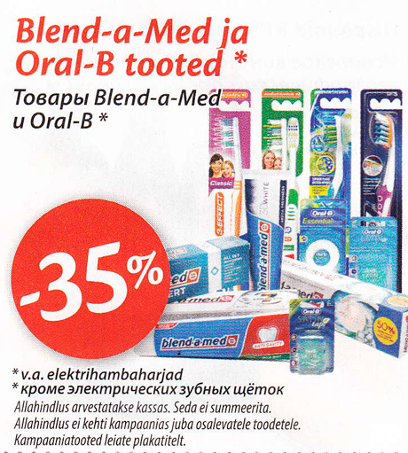 Blend-a-Med ja Oral-B tooted* -35%