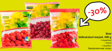 Rimi külmutatud marjad, 400 g -30%