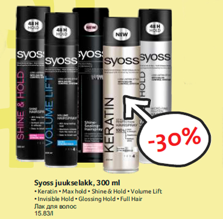 Syoss juukselakk, 300 ml  -30%