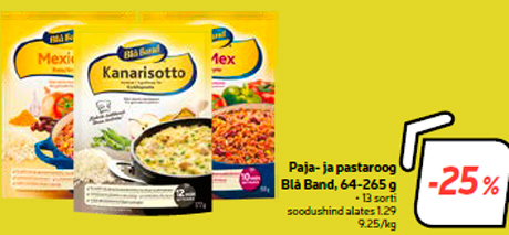 Paja- ja pastaroog Blå Band, 64-265 g  -25%
