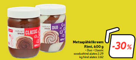 Metsapähklikreem Rimi, 600 g  -30%