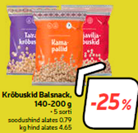 Krõbuskid Balsnack, 140-200 g  -25%
