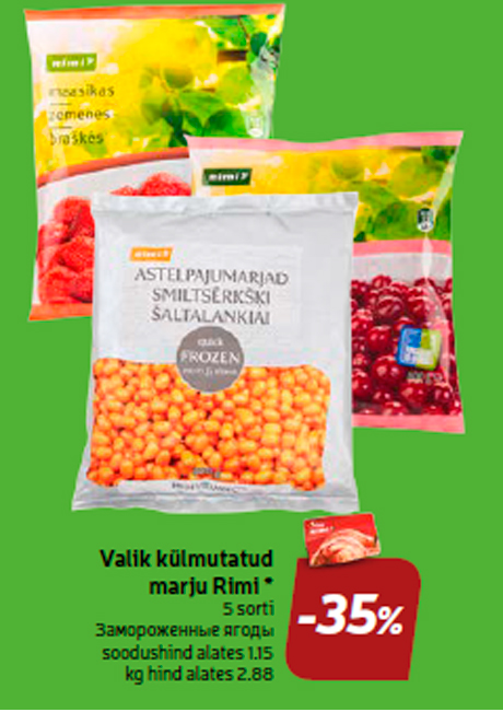 Valik külmutatud marju Rimi *  -35%