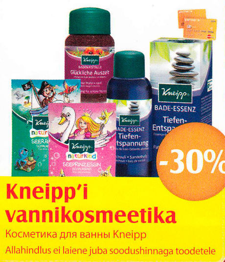 Kneipp´i vannikosmeetika -30%