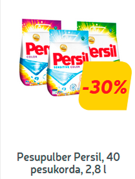 Pesupulber Persil, 40 pesukorda, 2,8 l -30%
