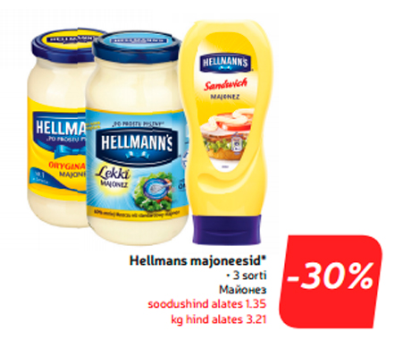 Hellmans majoneesid*  -30%