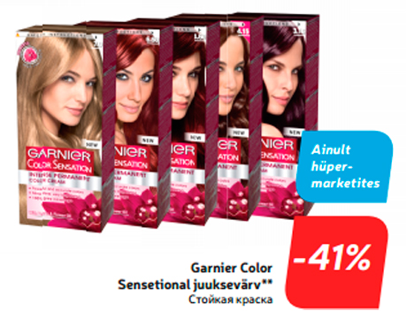 Garnier Color Sensetional juuksevärv**  -41%