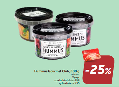 Hummus Gourmet Club, 200 g  -25%
