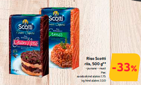 Riso Scotti riis, 500 g**  -33%