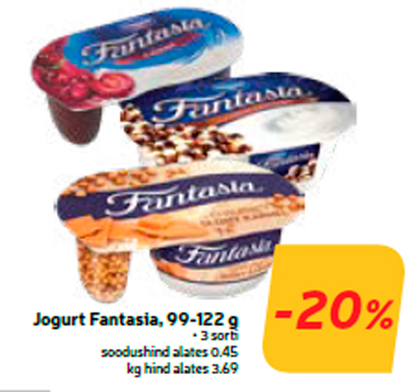 Jogurt Fantasia, 99-122 g  -20%
