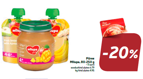 Püree Milupa, 80-250 g  -20%
