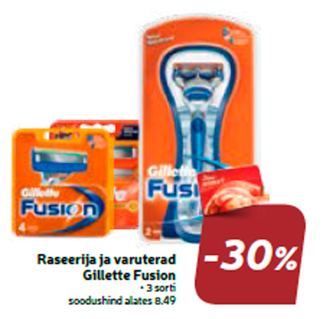 Raseerija ja varuterad Gillette Fusion  -30%
