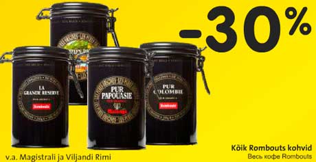 Kõik Rombouts kohvid -30%