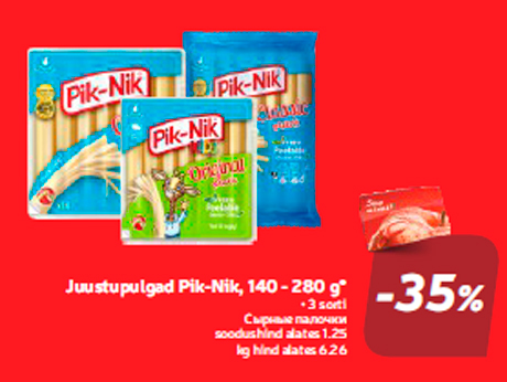 Juustupulgad Pik-Nik, 140 - 280 g*  -35%