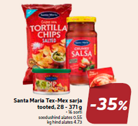 Santa Maria Tex-Mex sarja tooted, 28 - 371 g -35%