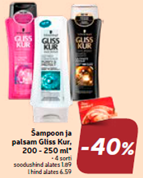 Šampoon ja palsam Gliss Kur, 200 - 250 ml* -40%