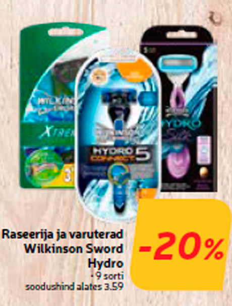 Raseerija ja varuterad Wilkinson Sword Hydro -20%