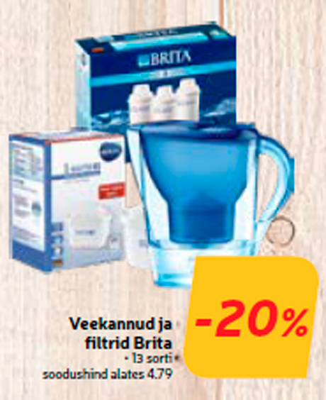 Veekannud ja filtrid Brita  -20%
