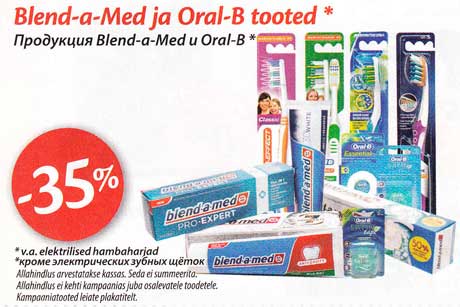 Blend-a-Med ja Oral-B tooted* -35%