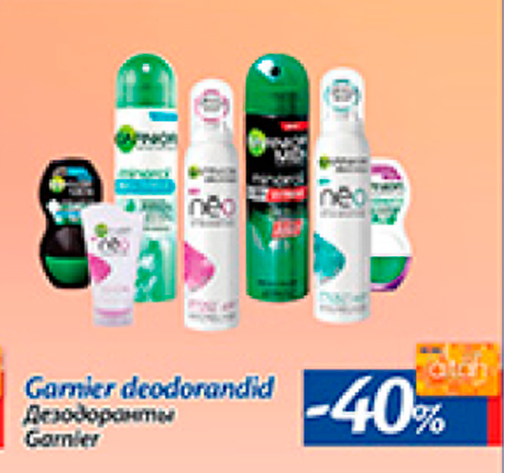 Garnier deodorandid  -40%