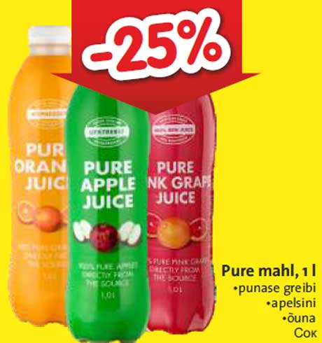 Pure mahl, 1 l -25%