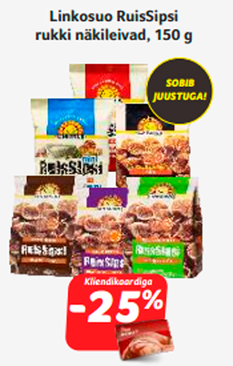 Linkosuo RuisSipsi rukki näkileivad, 150 g  -25%