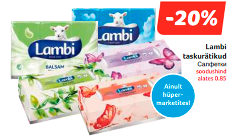 Lambi taskurätikud  -20%