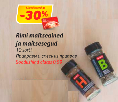 Rimi maitseained ja maitsesegud  -30%