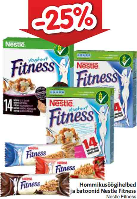 Hommikusöögihelbed ja batoonid Nestle Fitness  -25%