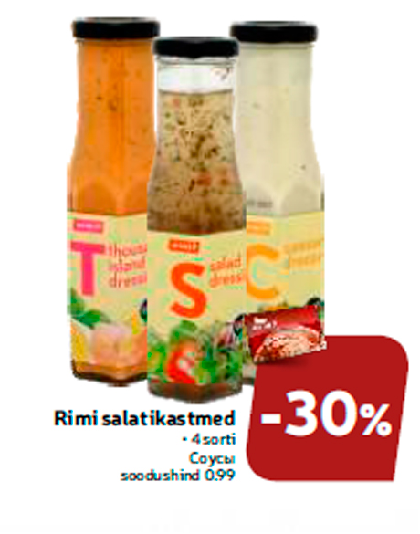 Rimi salatikastmed  -30%
