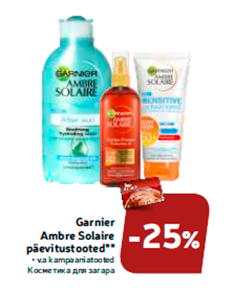 Garnier Ambre Solaire päevitustooted**  -25%