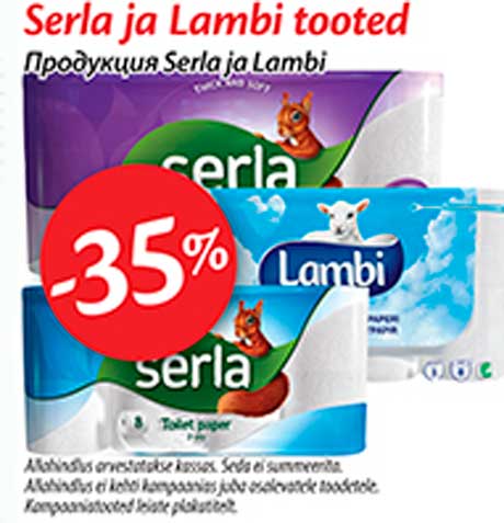 Serla ja Lambi tooted -35%