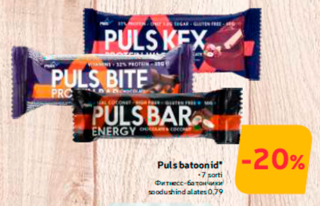 Puls batoonid*  -20%
