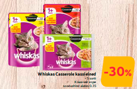 Whiskas Casserole kassieined  -30%