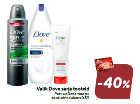 Valik Dove sarja tooteid  -40%