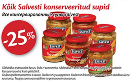 Kõik Salvesti konserveeritud supid -25%