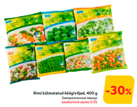 Rimi külmutatud köögiviljad, 400 g  -30%