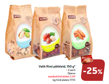 Valik Rimi pähkleid, 150 g*  -25%