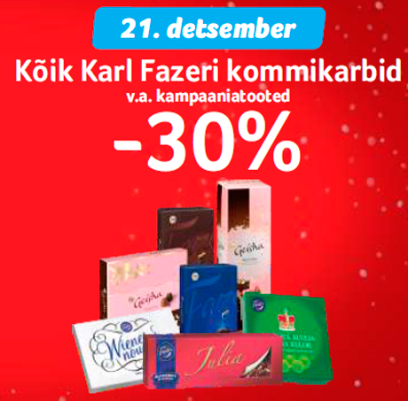 Kõik Karl Fazeri kommikarbid -30%