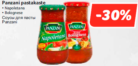 Panzani pastakaste  -30%
