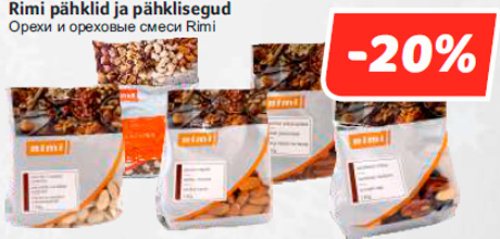 Rimi pähklid ja pähklisegud -20%