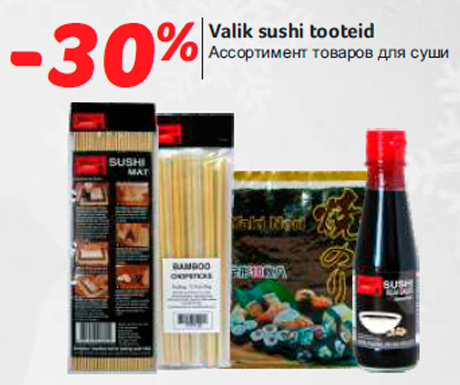 Valik sushi tooteid -30%