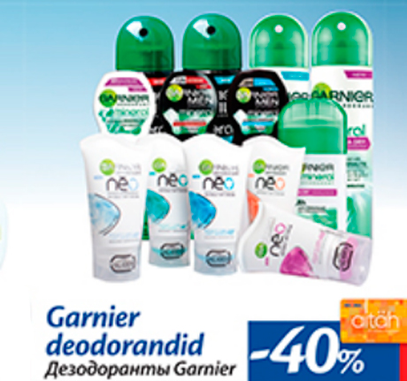 Garnier deodorandid  -40%