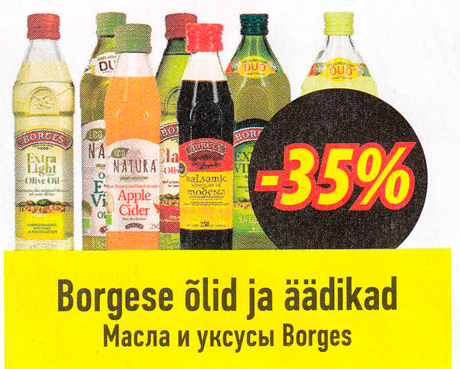 Borgese õlid ja äädikad  -35%